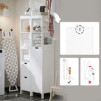 Meuble colonne salle de bain avec panier à linge