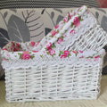 Panier en rotin blanc