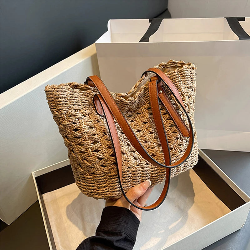 Sac panier en paille