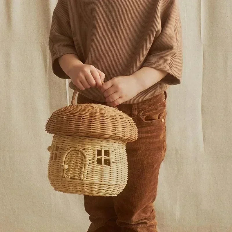 Panier à champignon en osier