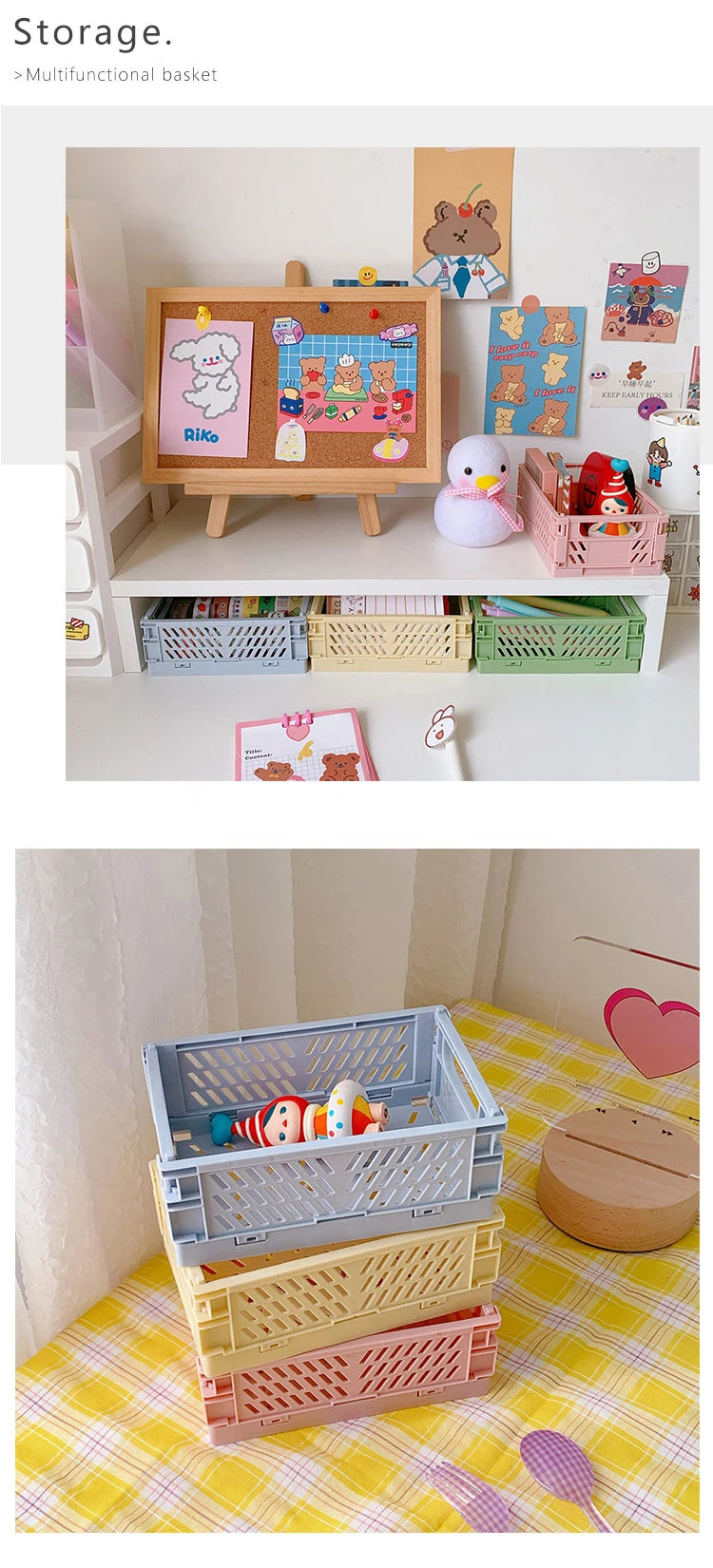 Panier de rangement pliable
