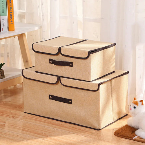 Grand panier de rangement avec couvercle