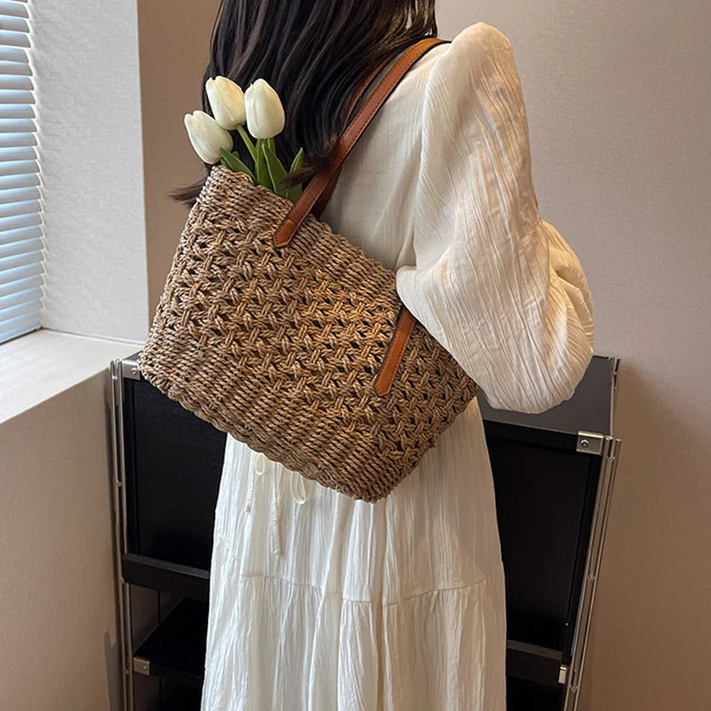 Sac panier en paille