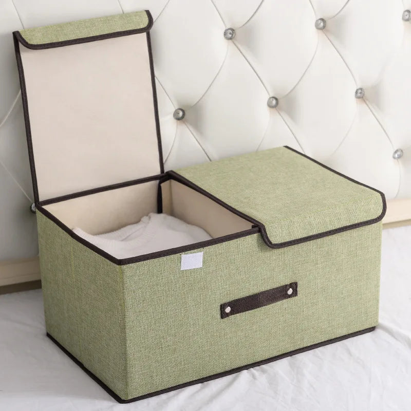 Grand panier de rangement avec couvercle