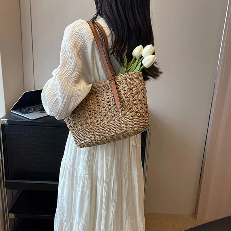 Sac panier en paille