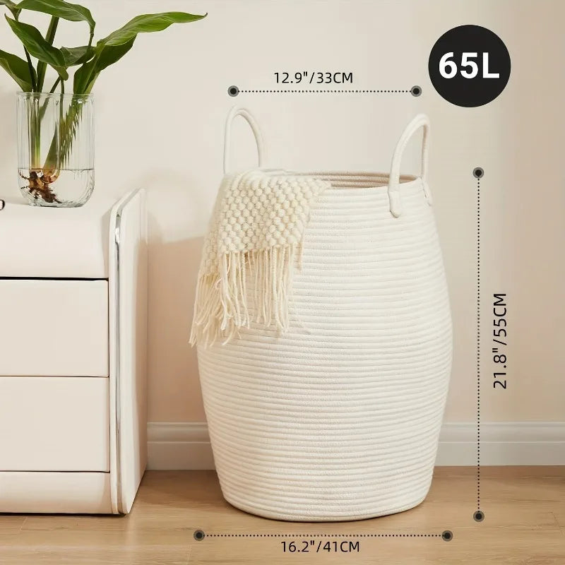 Panier à linge blanc