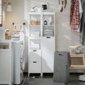 Meuble colonne salle de bain avec panier à linge