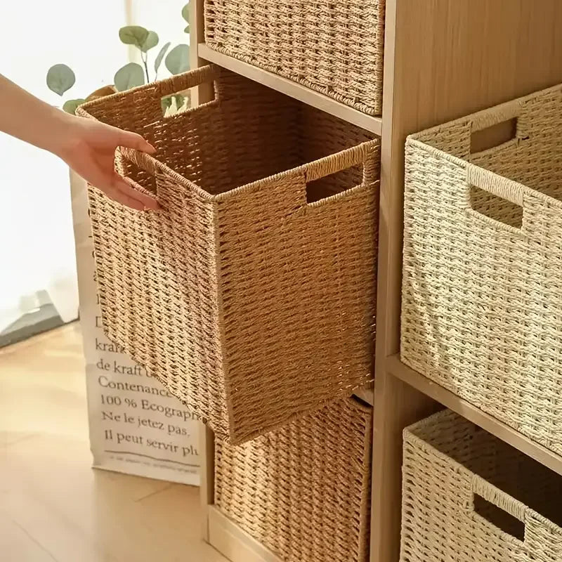 Grand panier en osier carré