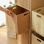 Grand panier en osier carré