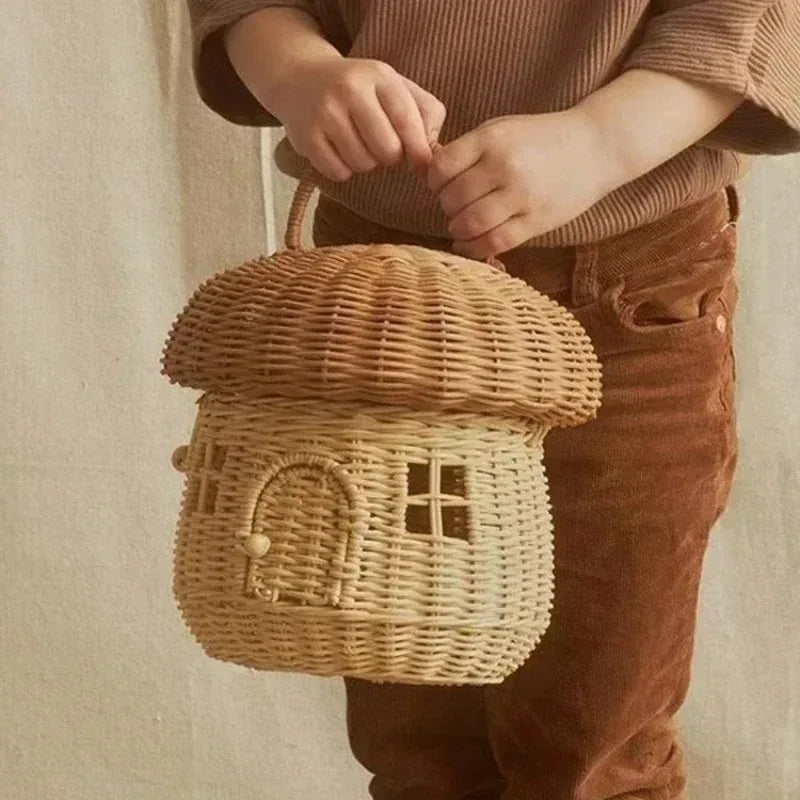 Panier à champignon en osier