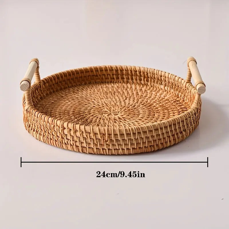Panier en rotin rond