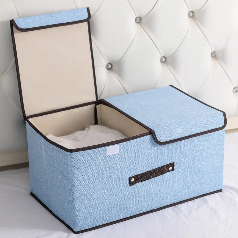 Grand panier de rangement avec couvercle