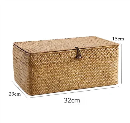 Grand panier en osier avec couvercle