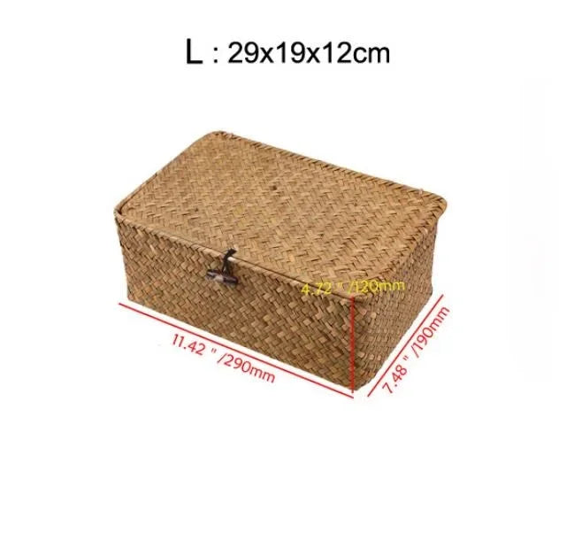 Grand panier en osier avec couvercle