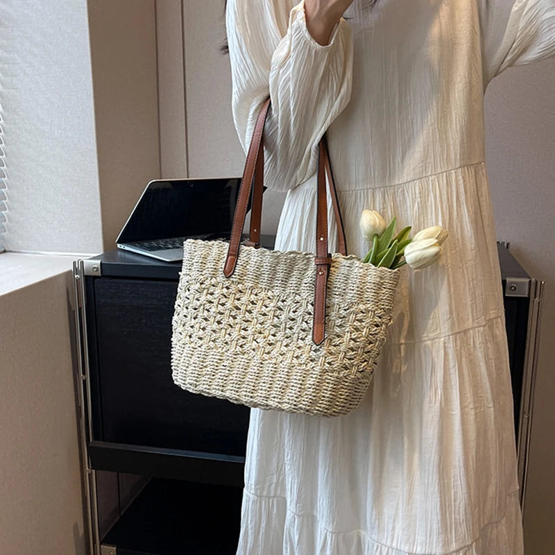Sac panier en paille