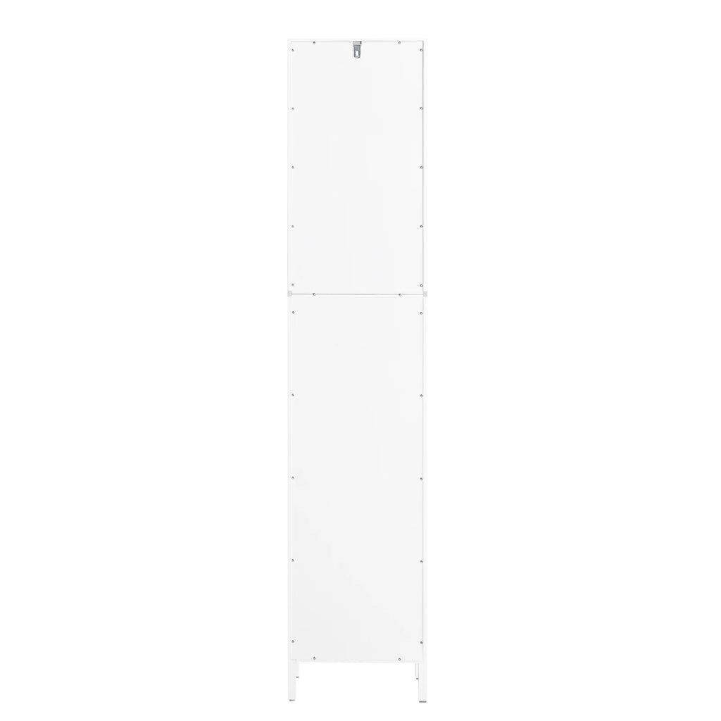 Meuble colonne salle de bain avec panier à linge