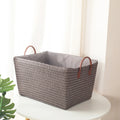 Panier de rangement effet osier gris
