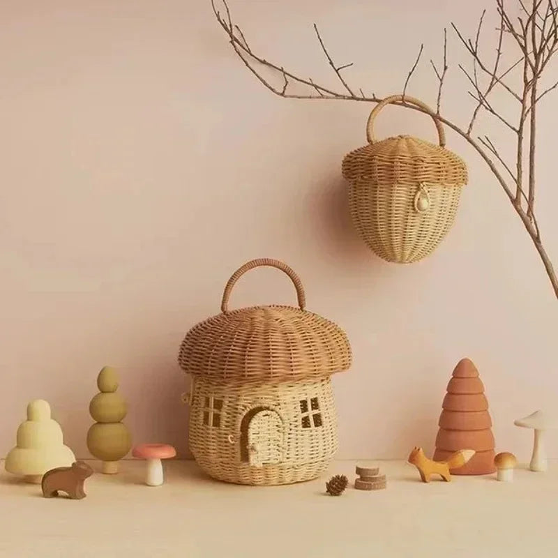 Panier à champignon en osier