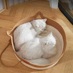 Panier pour chat en rotin