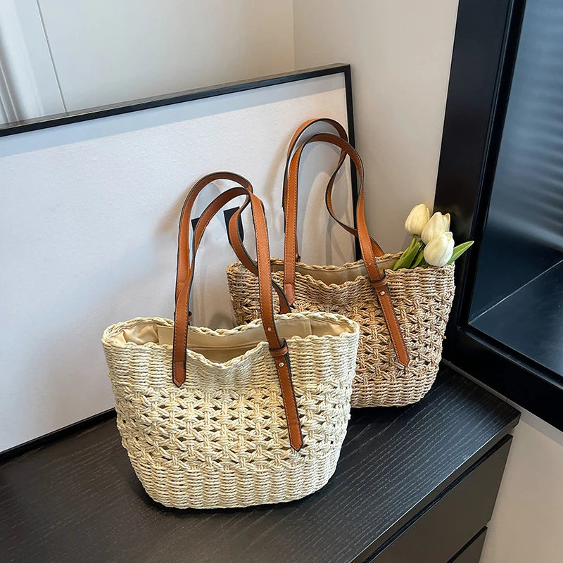 Sac panier en paille