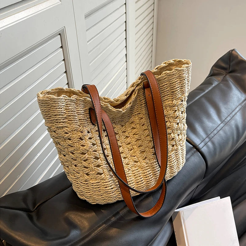 Sac panier en paille