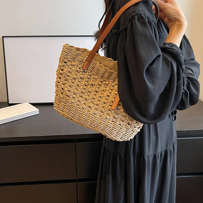 Sac panier en paille