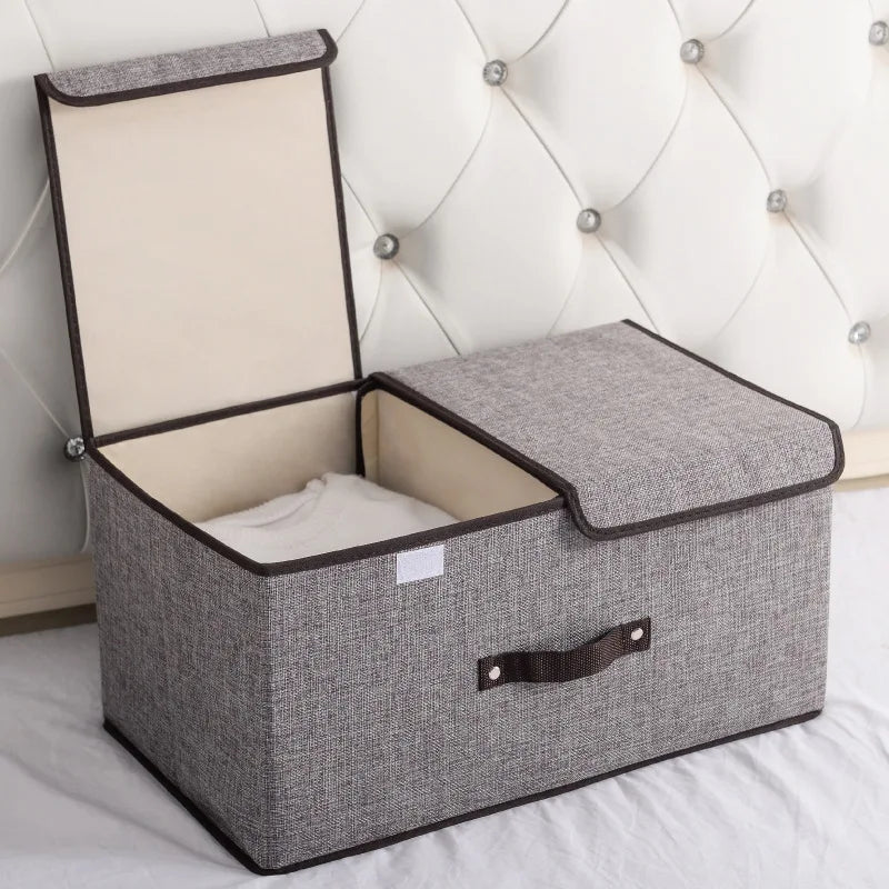 Grand panier de rangement avec couvercle