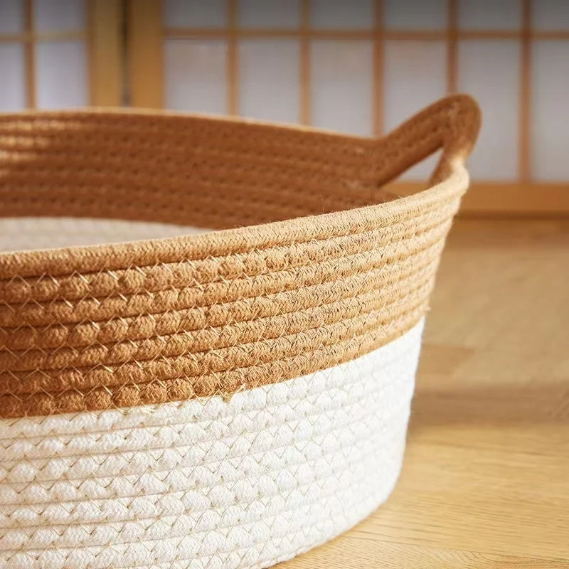 Panier pour chat en rotin