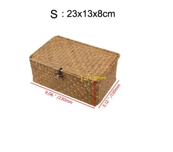 Grand panier en osier avec couvercle