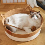Panier pour chat en rotin