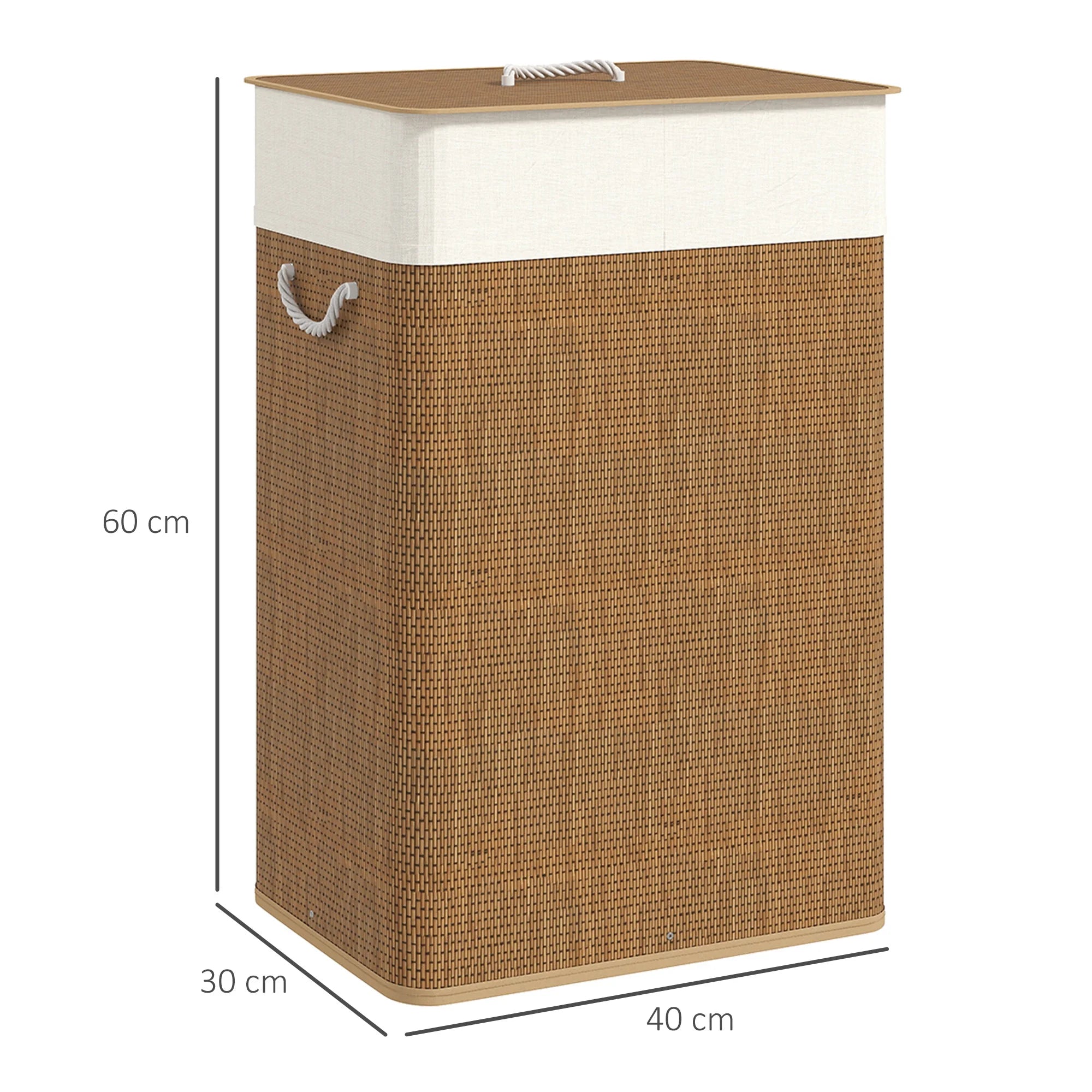 Panier à linge en bambou avec couvercle
