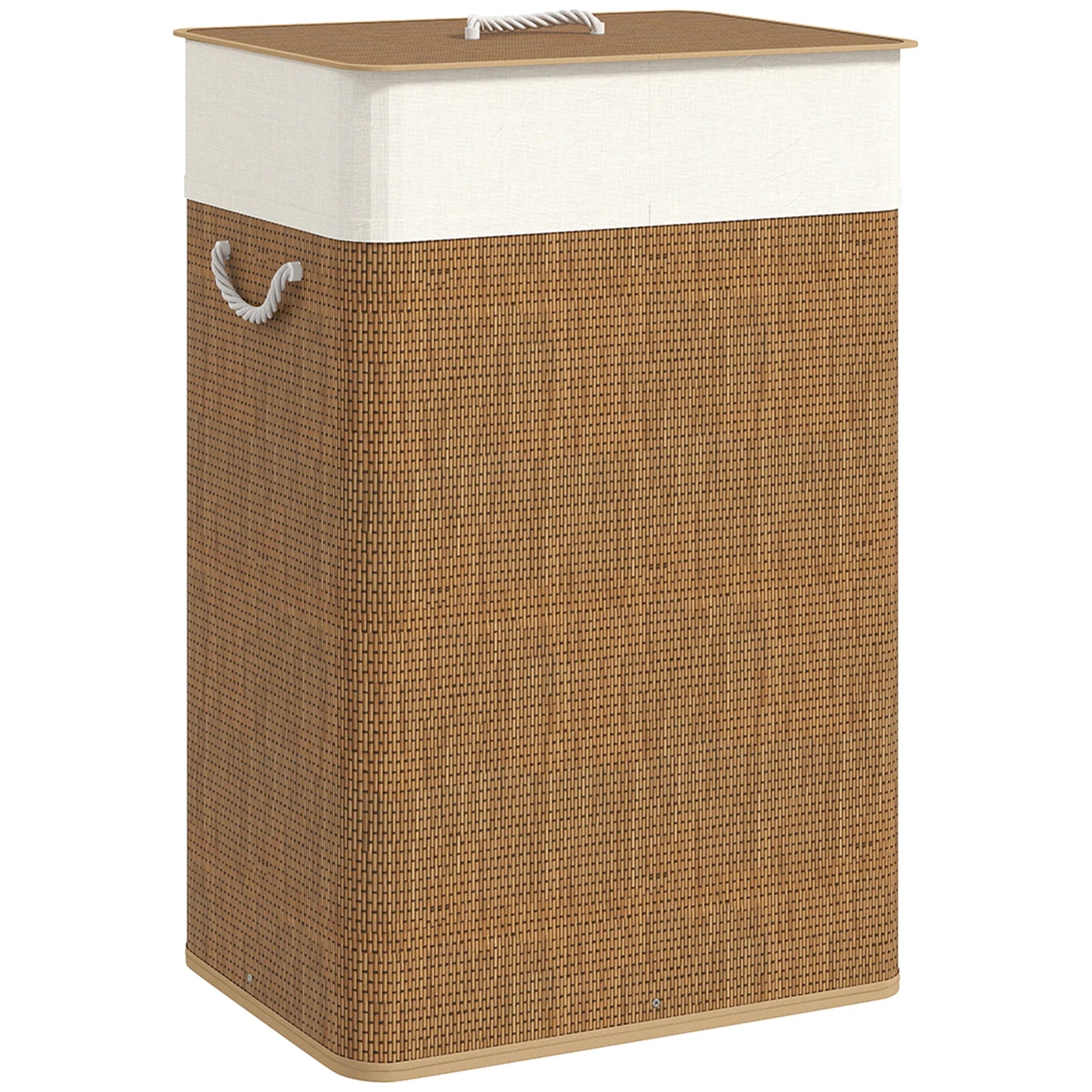 Panier à linge en bambou avec couvercle