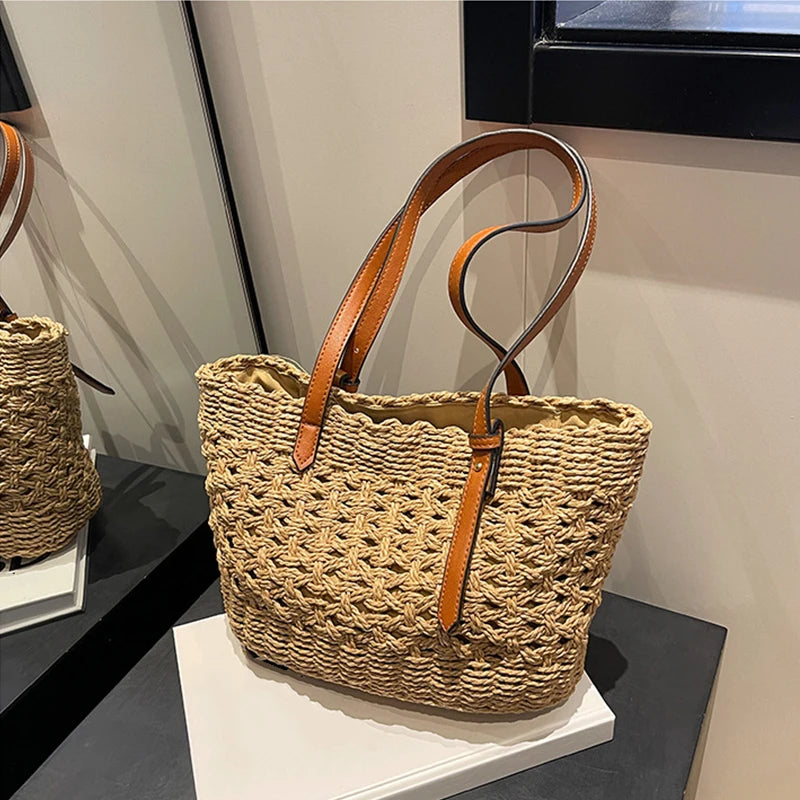 Sac panier en paille