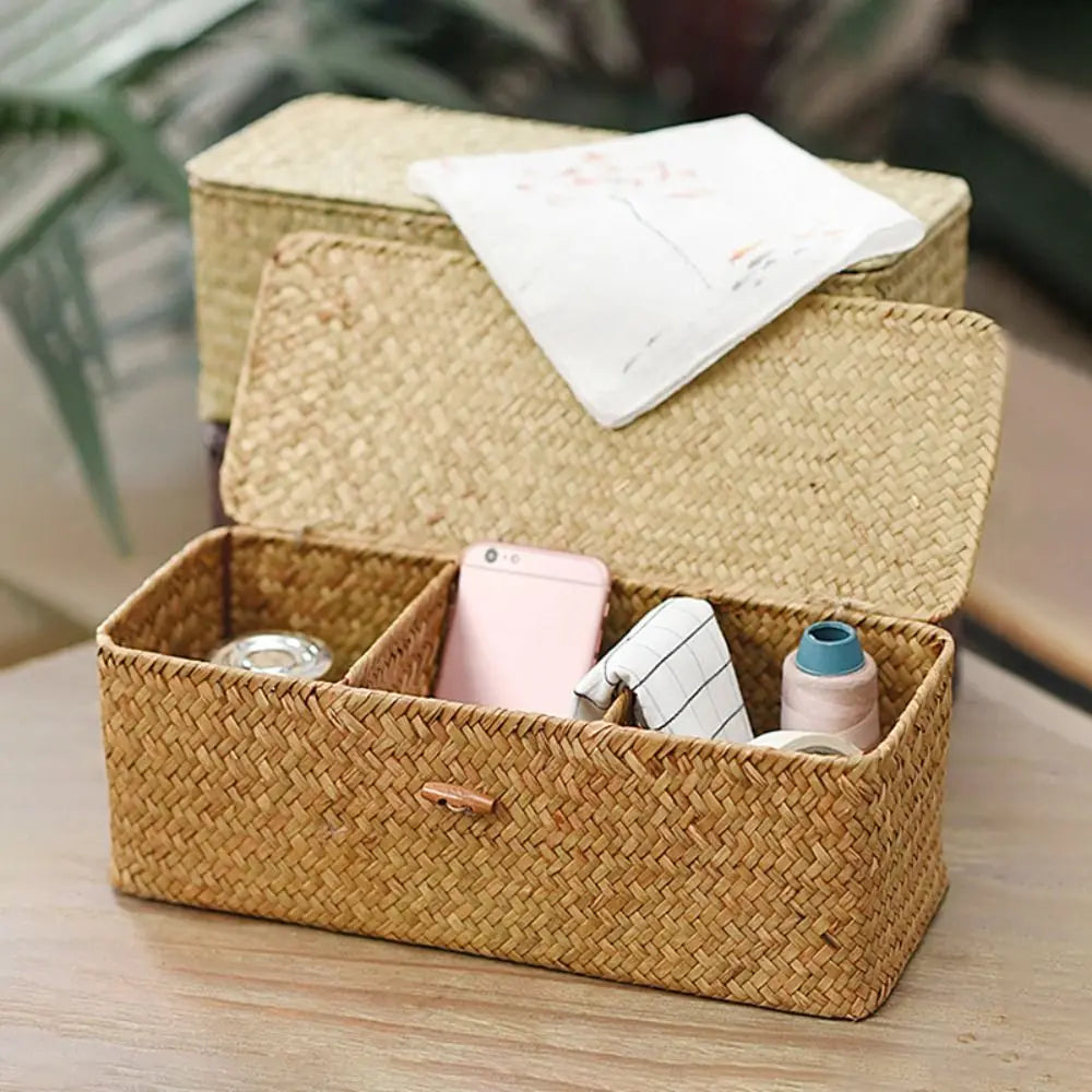 Petit panier de rangement avec couvercle