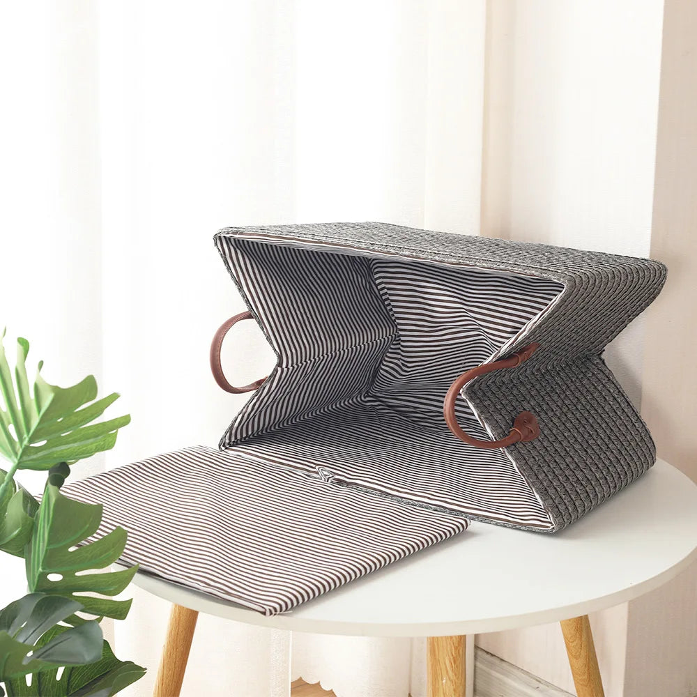 Panier de rangement effet osier gris