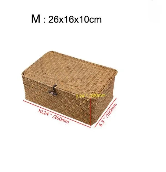 Grand panier en osier avec couvercle