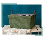 Grand panier effet osier pour rangement