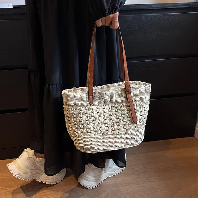 Sac panier en paille