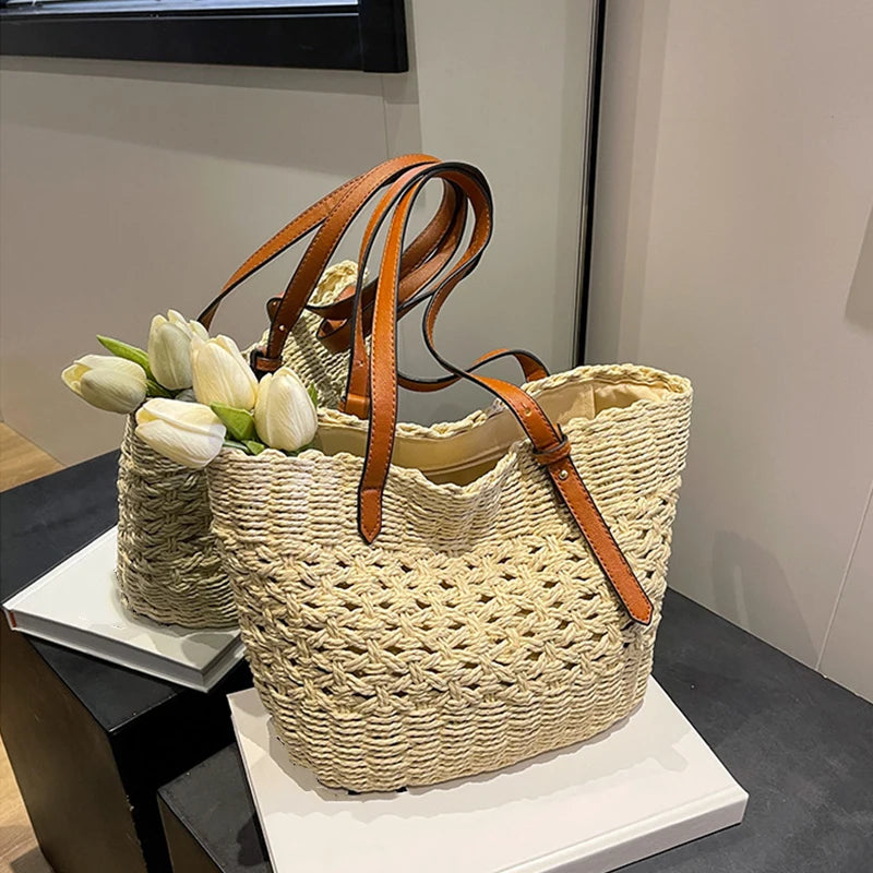 Sac panier en paille
