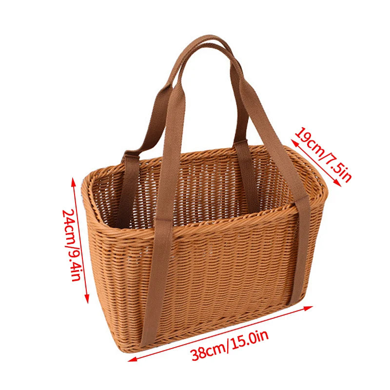 Grand panier effet osier pour pique-nique