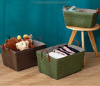 Grand panier effet osier pour rangement
