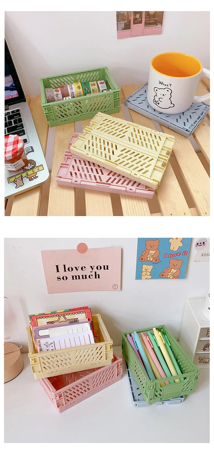 Panier de rangement pliable