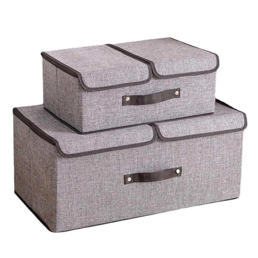 Grand panier de rangement avec couvercle