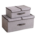 Grand panier de rangement avec couvercle