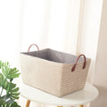 Panier de rangement effet osier blanc