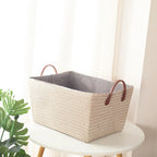 Panier de rangement effet osier blanc