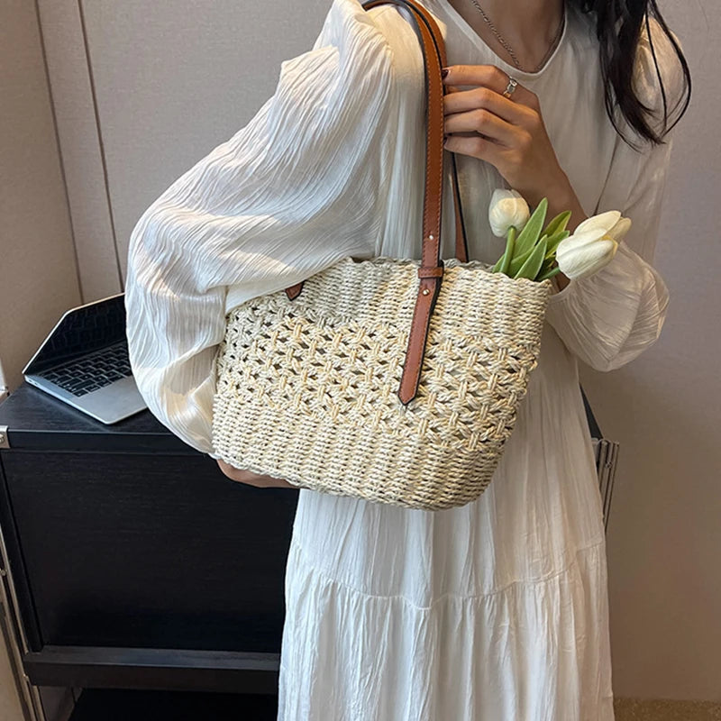 Sac panier en paille