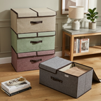 Grand panier de rangement avec couvercle