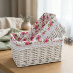 Panier en rotin blanc