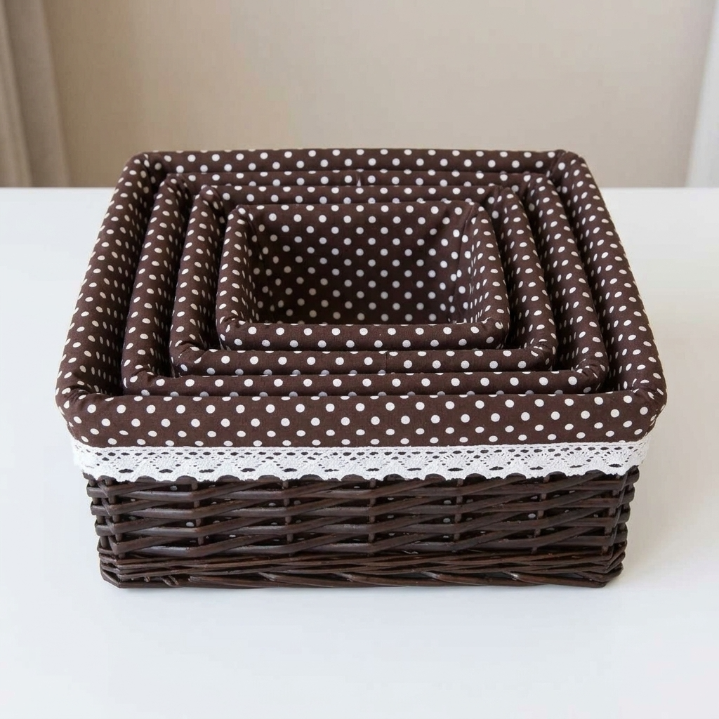 Panier rotin rectangulaire